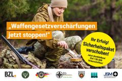 Waffengesetzverschärfungen zu Lasten rechtstreuer Bürger jetzt stoppen